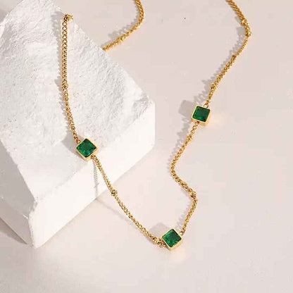 Triple Gemstone Necklace (Available in 2 Variants)