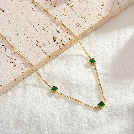 Triple Gemstone Necklace (Available in 2 Variants)