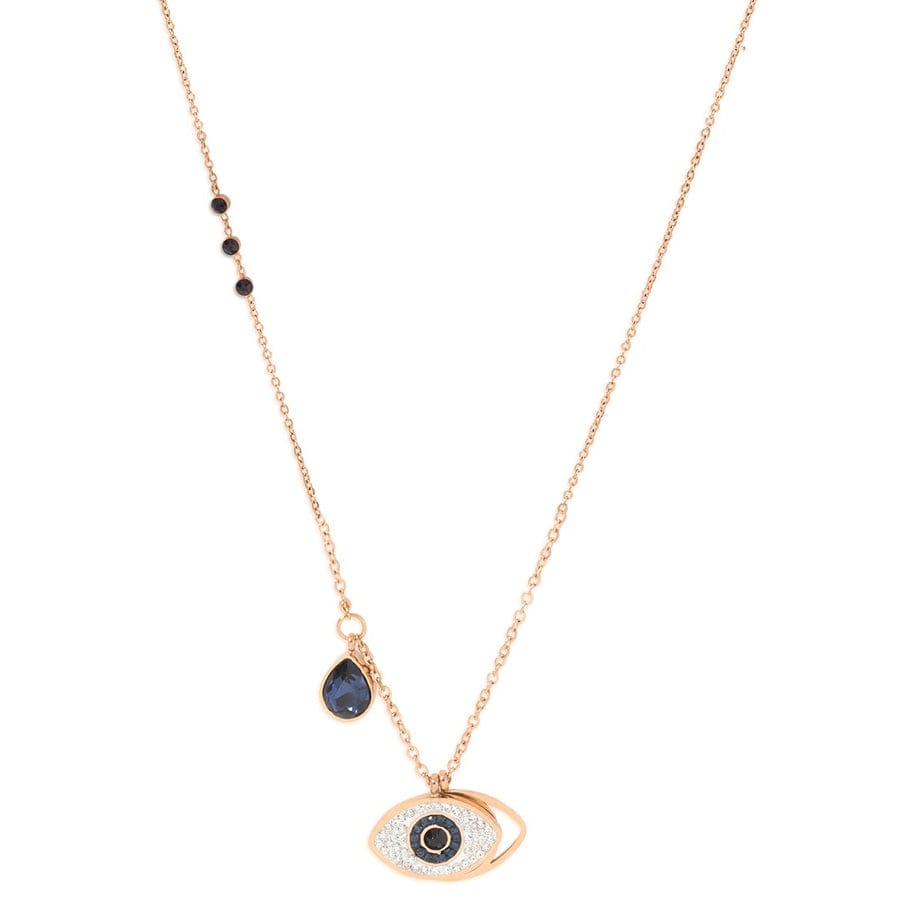 Blue Evil Eye Rose Gold Necklace