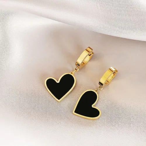 Heart Drop Glam Earrings