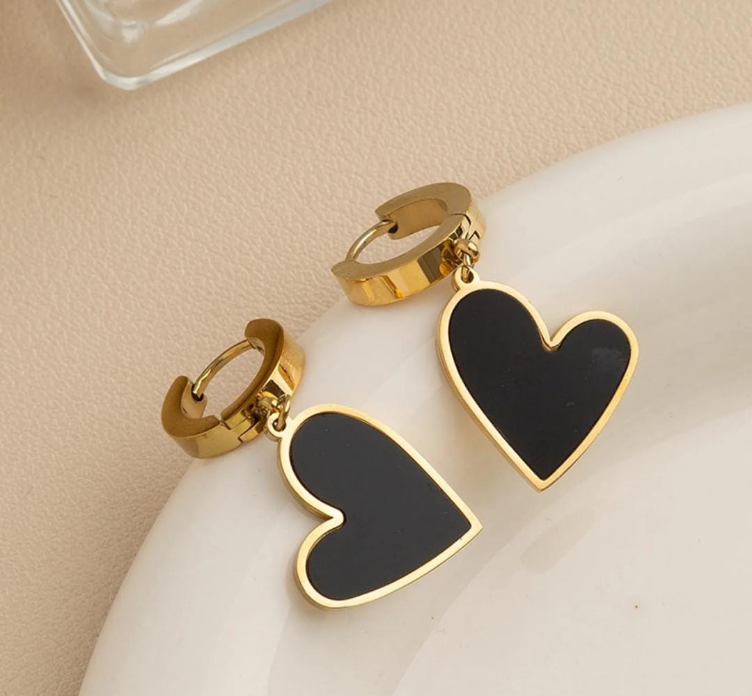 Heart Drop Glam Earrings