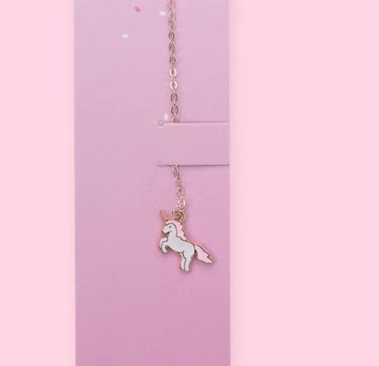 Pink Unicorn Mini Charm Necklace