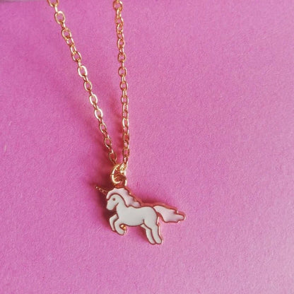 Pink Unicorn Mini Charm Necklace