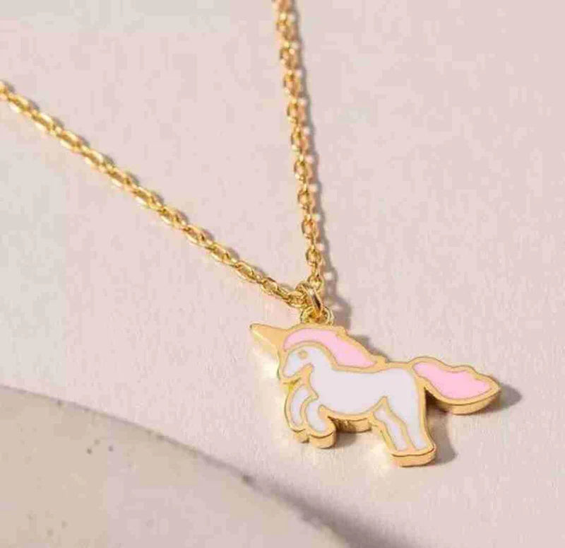 Pink Unicorn Mini Charm Necklace