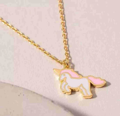 Pink Unicorn Mini Charm Necklace