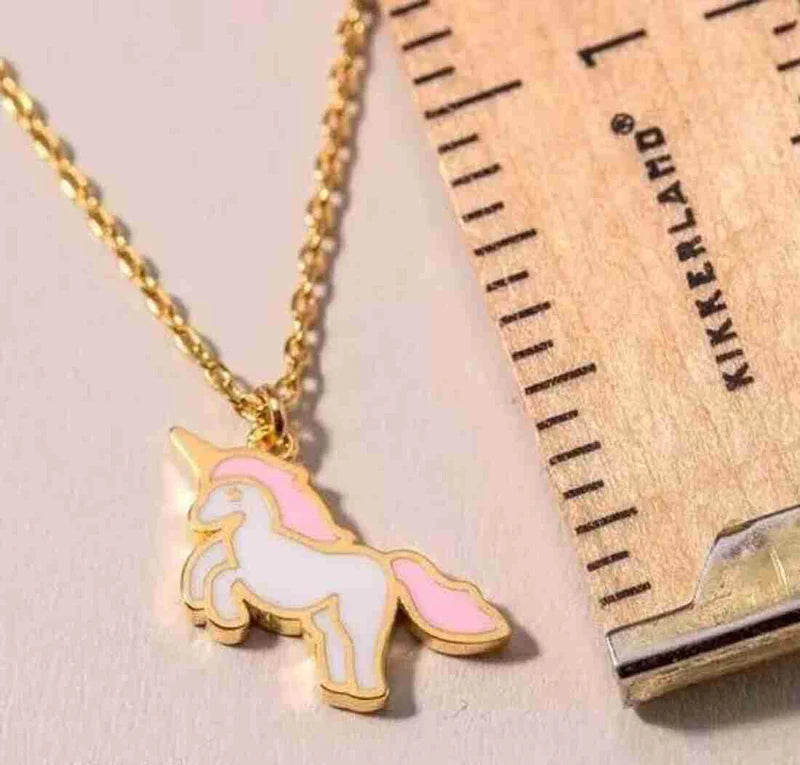 Pink Unicorn Mini Charm Necklace