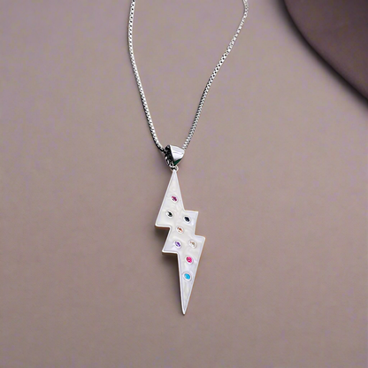 White Flash Pendant Necklace