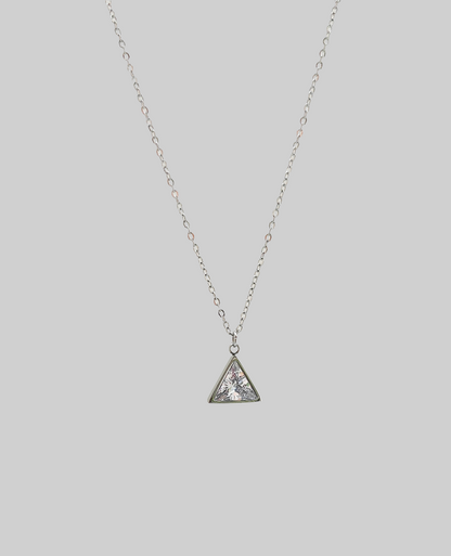 Pyramid Solitaire Pendant Necklace