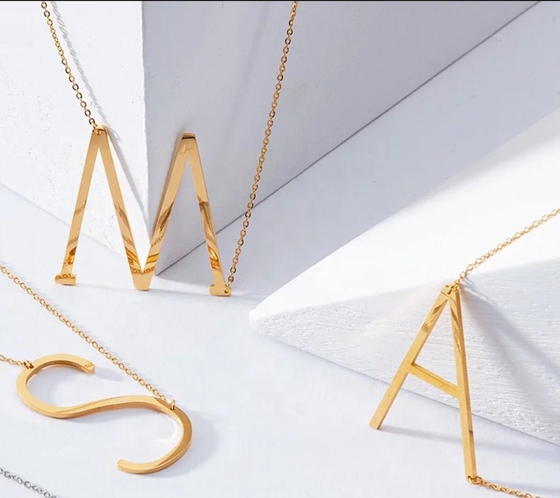 Sideways Oversized Initial Necklace