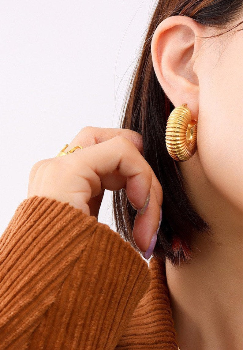 Golden Snail Hoops