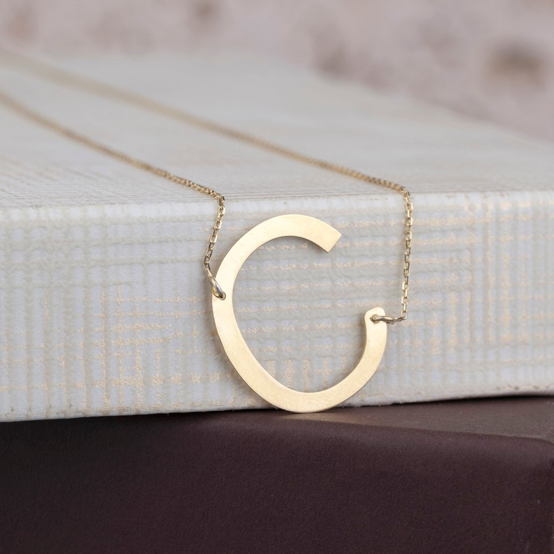 Sideways Oversized Initial Necklace