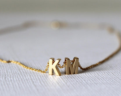 Mini Initials Pendant Chain Necklace