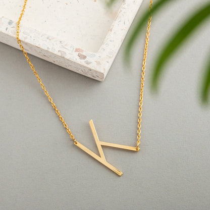 Sideways Oversized Initial Necklace