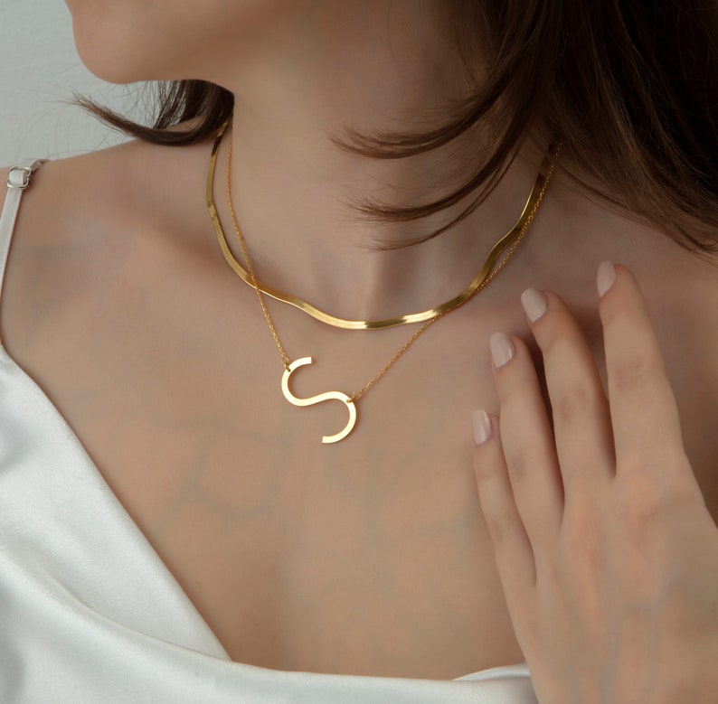 Sideways Oversized Initial Necklace