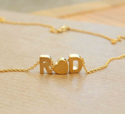 Mini Initials Pendant Chain Necklace