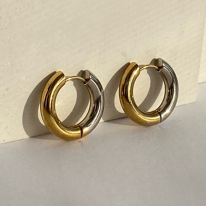 Catherine Two Tone Hoops