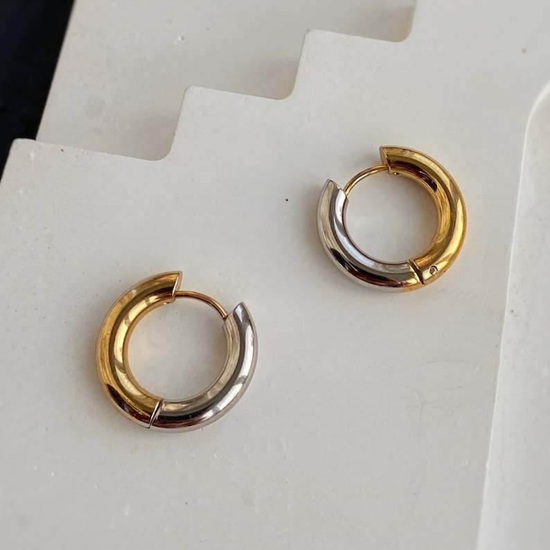 Catherine Two Tone Hoops