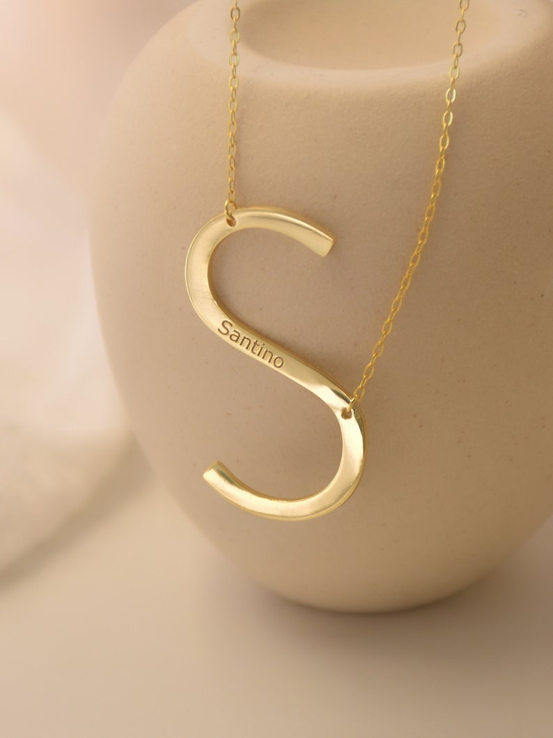 Sideways Oversized Initial Necklace