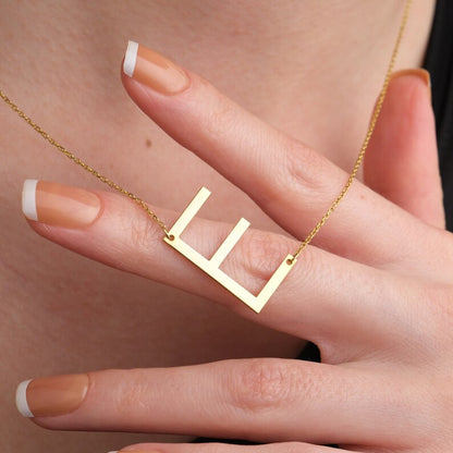 Sideways Oversized Initial Necklace