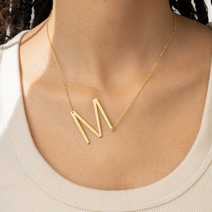 Sideways Oversized Initial Necklace