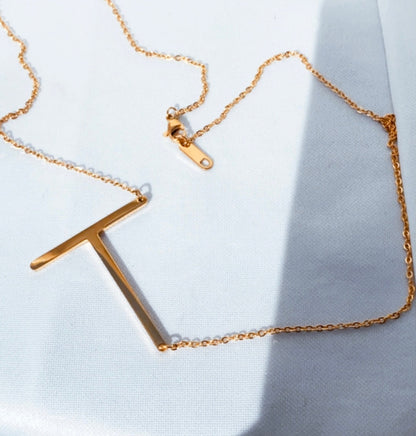 Sideways Oversized Initial Necklace