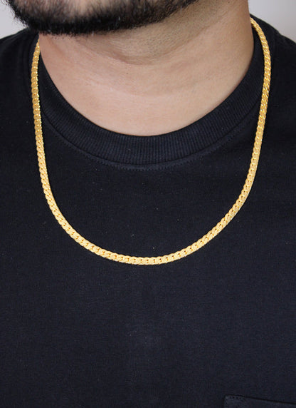 Pave Cuban Link Chain in Yellow Gold 3 MM