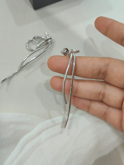 Silver Luxe Bow Studs