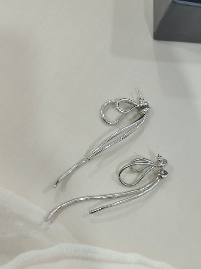Silver Luxe Bow Studs