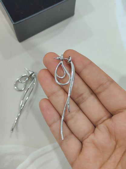 Silver Luxe Bow Studs