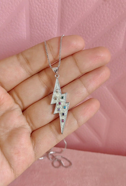 White Flash Pendant Necklace