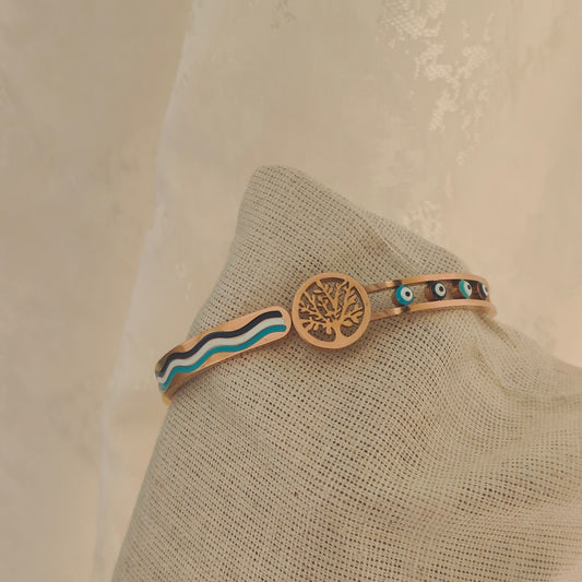 Breezy Evil Eye Cuff Bracelet