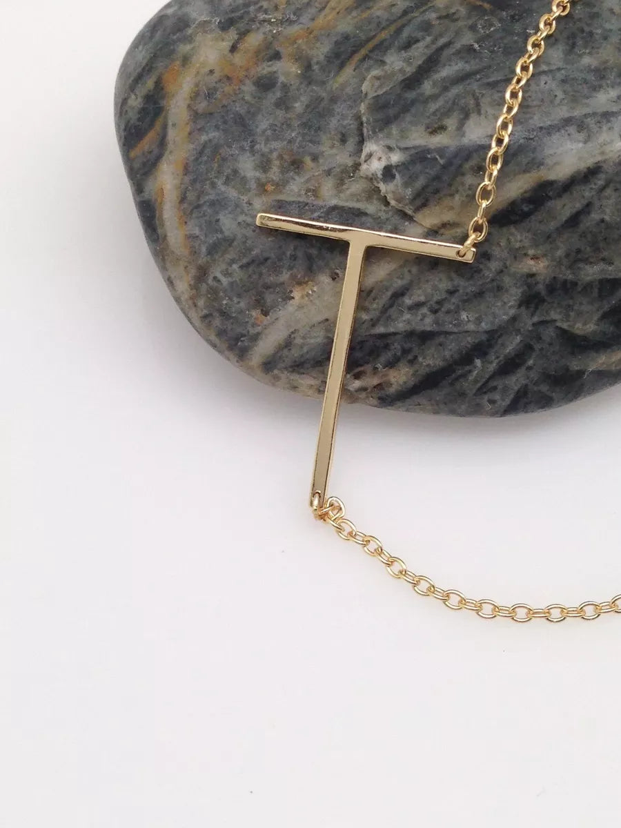 Sideways Oversized Initial Necklace